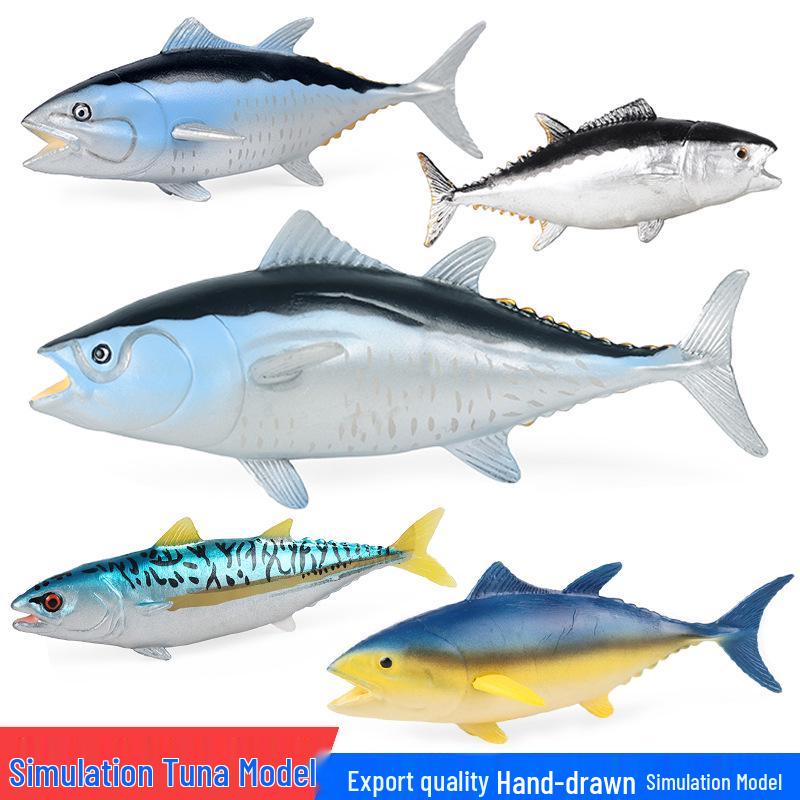 Realistic Bluefin Tuna Children's Cognitive Marine Animal Model for Fish Tank Decoration