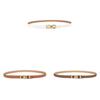 Ladies Genuine Leather Belt With Geometric Buckle For Casual Outdoor Wear