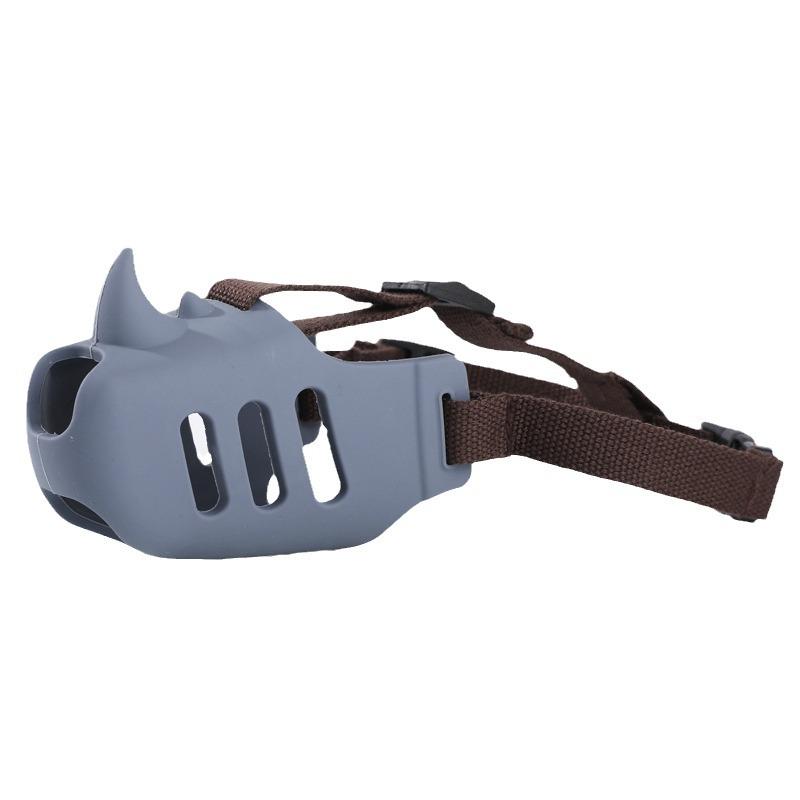 Focinheira de Silicone em Formato de Rinoceronte para Cães de Porte Médio a Grande - Design Anti-Mordida, Anti-Latido, Anti-Comer