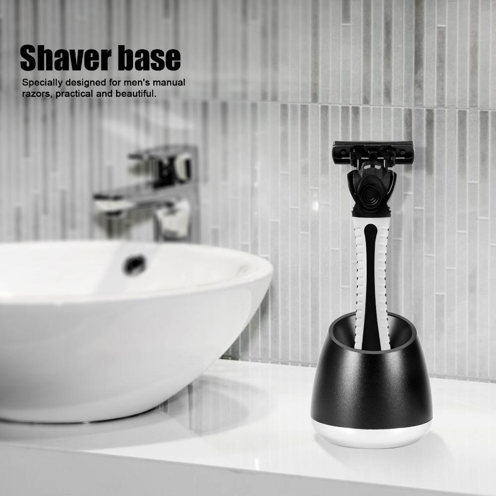 Aluminum Shaver Holder Black and Silver Shaving Razors Holder Bathroom Washroom