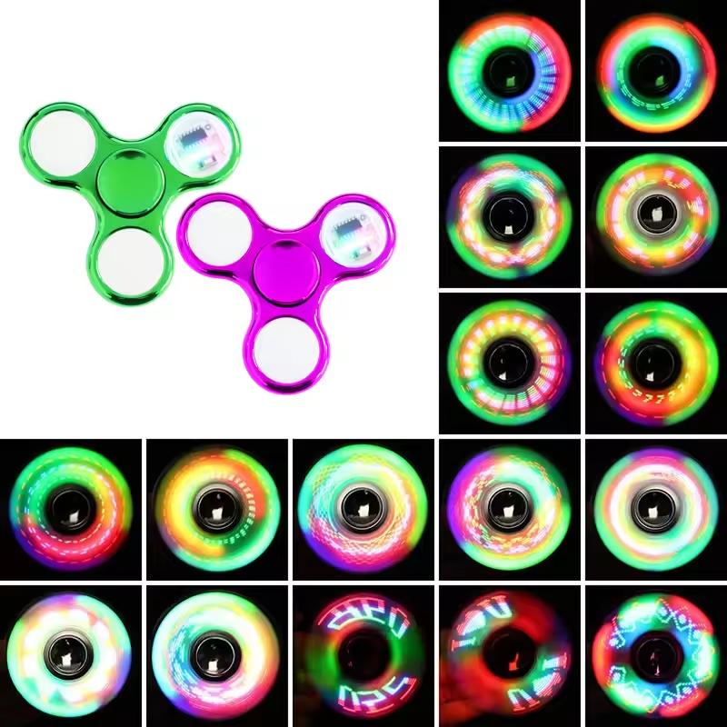 Led Fidget Spinner Rainbow Glowing Hand Spinner Edc Focus Stress Relief Toy Anxiety Relief Fingertip Gyro Toy For For Kids Adult
