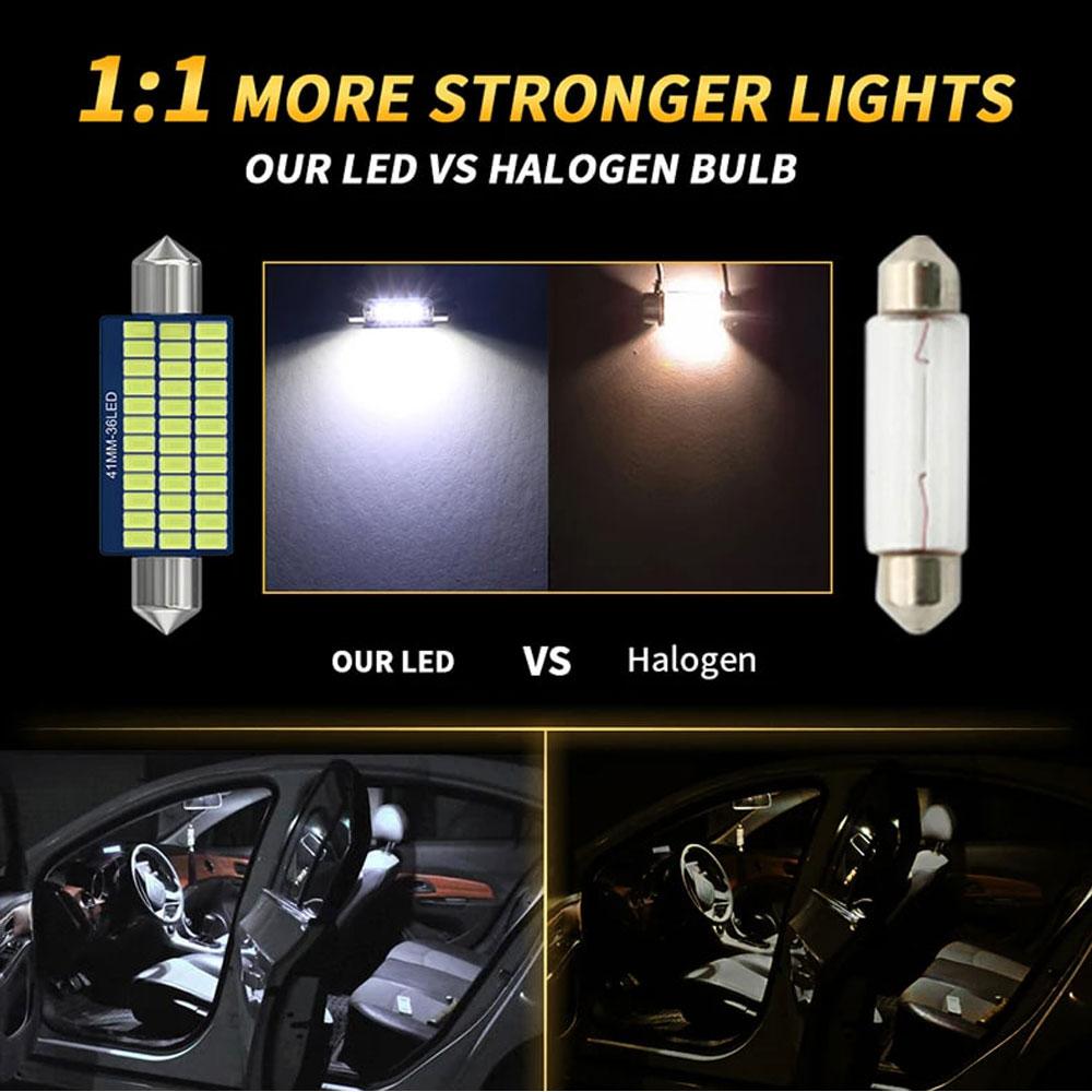 4/10 PCS C5W Festoon LED Bulbs 31/36/39/41mm Canbus 12V 3014SMD 6500K White Car Interior Dome Reading Trunk License Plate Lights Bulbs 7