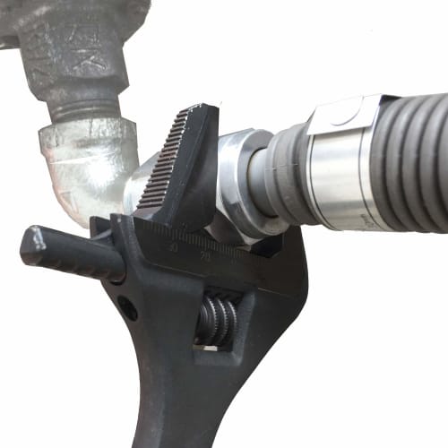 Fujiya Pipe Lance Adjustable Wrench, Black and Gold with Grip, FLP-38-BG