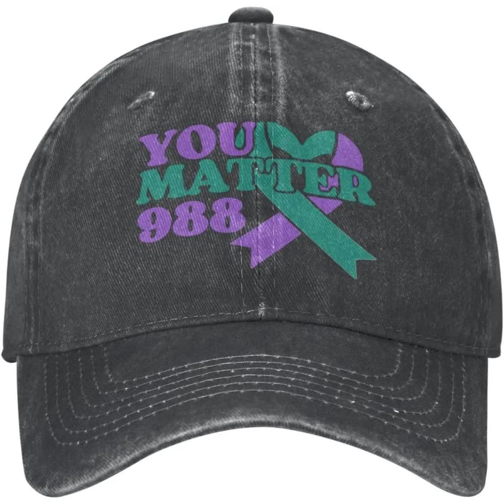 You Matters 988 Flag Suicide Prevention Awareness Hat Cowboy Black Baseball Cap Adjustable