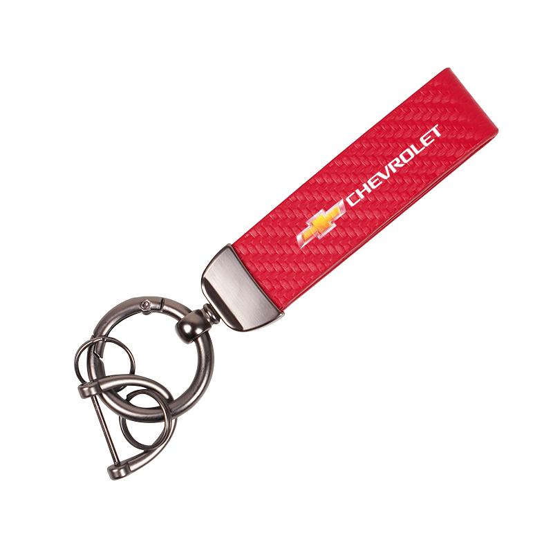 Carbon Fiber Leather Car Key Chain Keyring Keychain Pendant For Chevrolet Captiva Impala Groove Sonic Trax Aveo Matiz Spark Onix