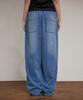 Yk Yk Applique Denim Sweatpants Medium Blue