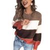 2024 Women's Casual Striped Long Sleeve Round Neck Sweater for Autumn and Winter