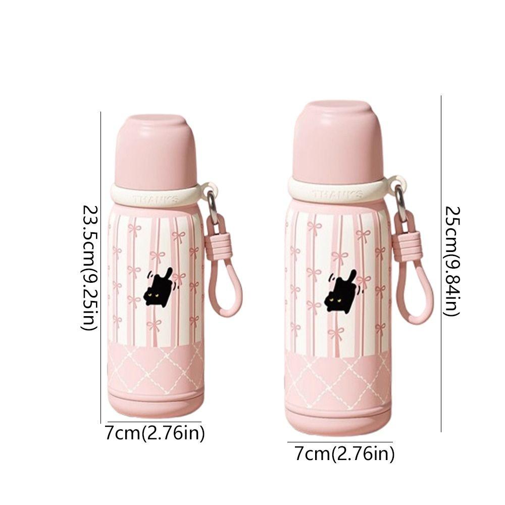 Cartoon Pattern Stainless Steel Thermos Cup Large Capacity Water Bottle Insulated Cup Student Use