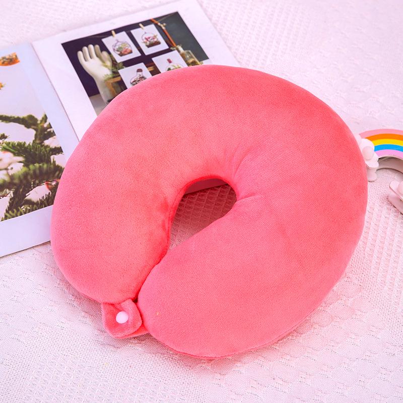 U-Shaped Travel Neck Pillow - Portable Car Support, Multi-Color Options, PP Cotton Comfort