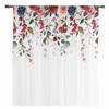Valentine'S Day Pink Rose Flower Plant Sheer Curtains For Living Room Kitchen Window Curtains Bedroom Tulle Voile Curtains