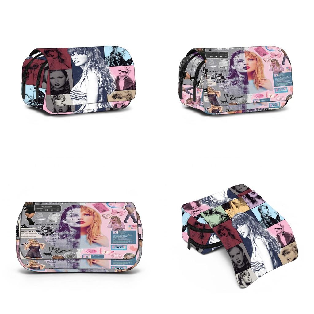 Estuche de Lápices de Doble Capa Taylor Swift con Material de Poliéster para Estudiantes y Material Escolar