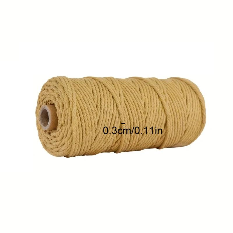 100M/Rouleau Fourniture Décoration Maison Corde Coton Macramé Colorée Tricotée à la Main 3mm Projets DIY Emballage Cadeau Naturel