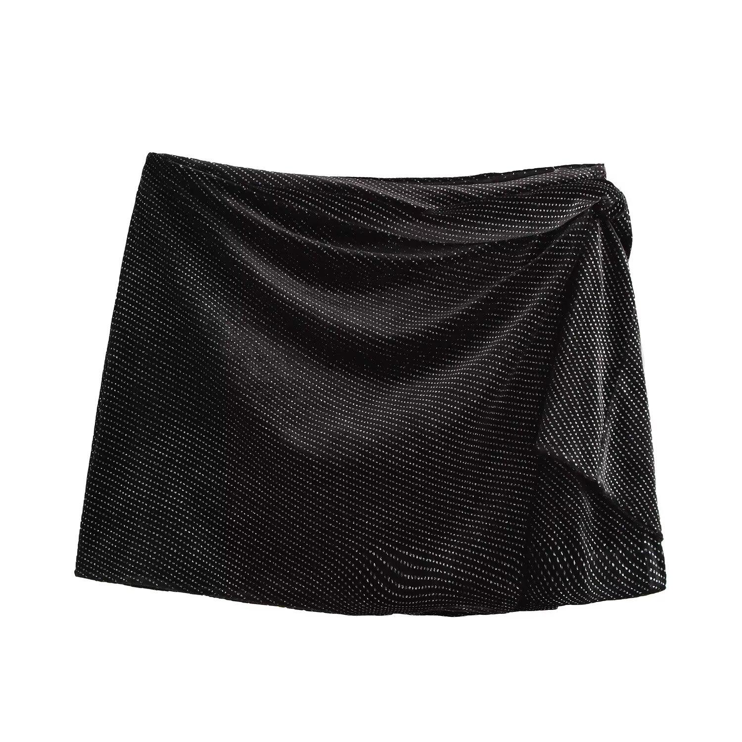 

2025 Spring Sexy Slim Sequin A-line Midi Skirt for Women Small