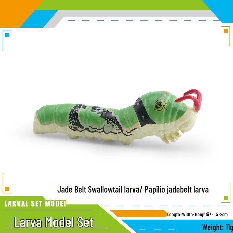 Insect Simulation Larva Model: Children's Cognitive Moth, Jade Belt Swallowtail, Beetle Larva Ornament