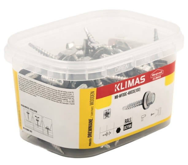 Farmer screw for facade mounting, self-drilling, 48x35 mm, 100 pieces, chrome