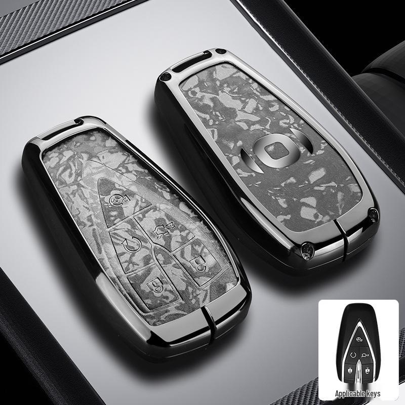 Changan Qiyuan A05/A06/A07 Schlüsseletui - Q05 125MAX Fernbedienung Metallgehäuse mit Leder-Druckknopf