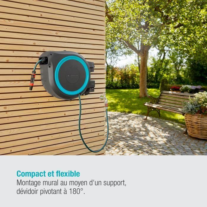 Dévidoir automatique mural RollUp L GARDENA - Longueur 30m - Ø13mm - Kit complet - Garantie 5 ans