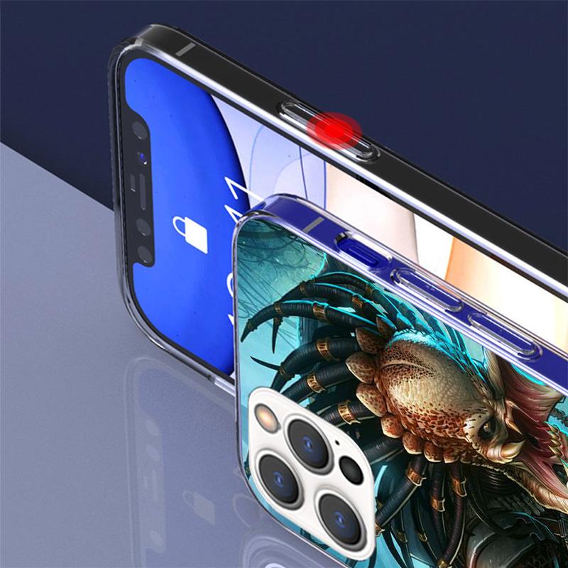 Alien Vs Predator Bemalte Cover Handyhülle Für iPhone 16 17 Air 15 14 Pro Max 16E Handyhülle 13 Mini 12 11 7 SE 8 Druckmuster