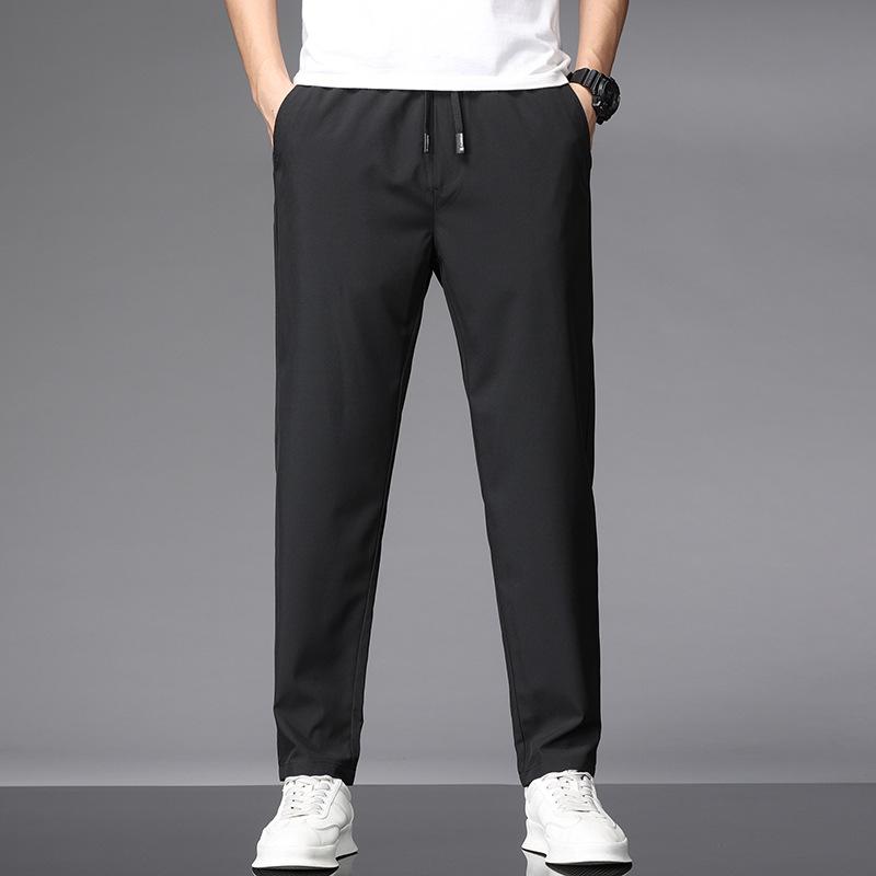 Pantaloni elastici ocazional Pantaloni sport pentru bărbați Pantaloni tăiați moi Pantaloni bărbați cu picior drept largi agățați