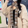 Collocation Clothing Accessories Y2K Striped Scarf Y2K Style Knitted Shawl  Girl