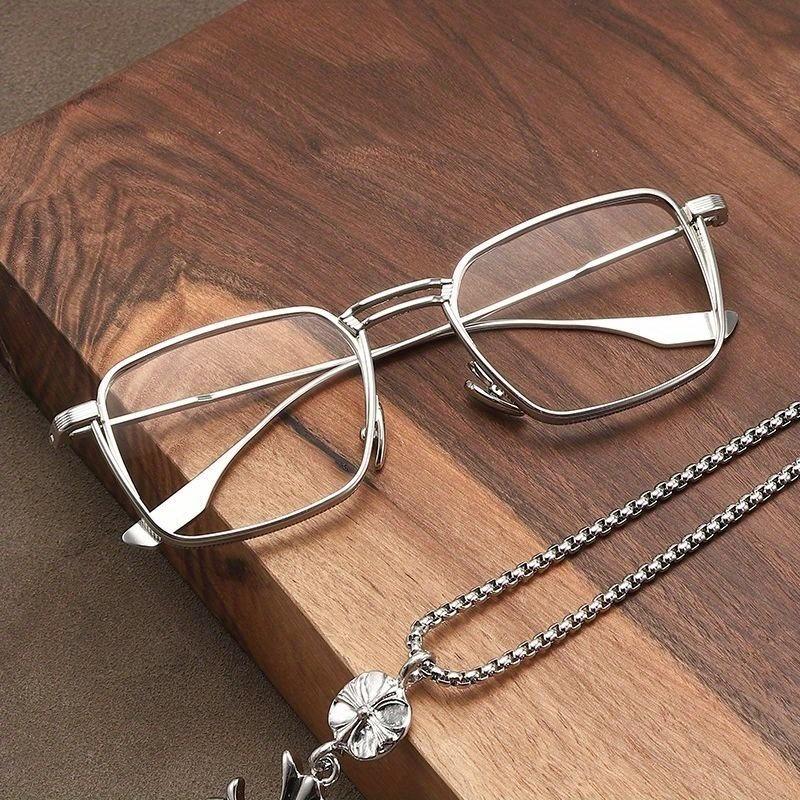 Retro Square Prescription Glasses Frame for Men Women Pure Titanium Fashion Anti Blue Light Optical Glasses Brand Designer Spectacles