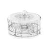 Clear 4 Section Rotating Cold Storage Tray for Parties Snacks Veggies Ideal for Outdoor Gatherings Barbecues Storage