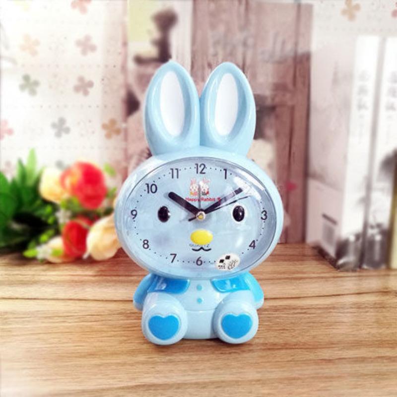 Alarm Clock Children Student Rabbit Can Speak Voice Mute Night Light Bedside Bedroom Clock Creative Multifunction Clock Cartoon