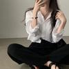 Moda Gömlek Bluz Basit İnce Saf Renk Anti-UV Gömlek Solmaya Karşı Gömlek Üst Kadın Düz Renk Güneş Korumalı Gömlek Sokak Giyimi