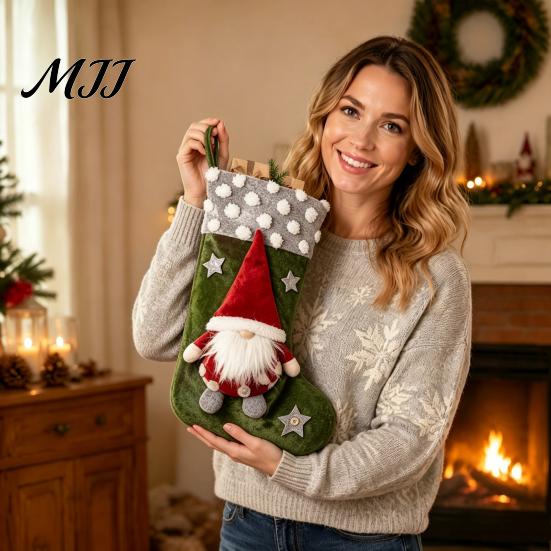 Seasonal Home Decor Supplies Christmas Stocking, 18.5 Inch Nordic Gnome Large Felt Stockings, Holiday Hanging Gift Bags Fireplace Decoration for Home,