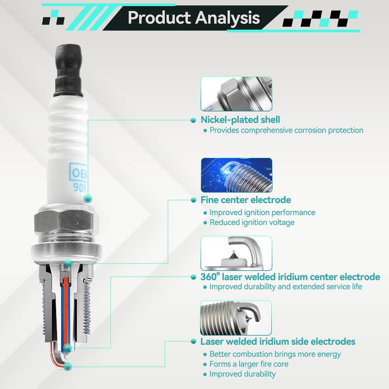 4x Iridium Spark Plugs 90919-01233 For Toyota Camry 4Runner Jeep Dodge Infiniti Nissan Dodge Ram 2.4L 2.5L 3.5L 4.0L 2005-2018