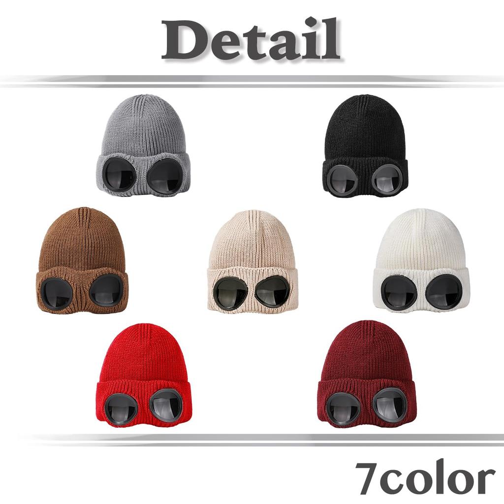 White Fang CZ368 (Black) - Hat, Camping Sunglasses, Knit Skiing Ponpo, Outdoor Snowboarding, Women's and Men's