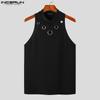 INCERUN Summer Men Sleeveless Tank Casual Hollow Out Tops