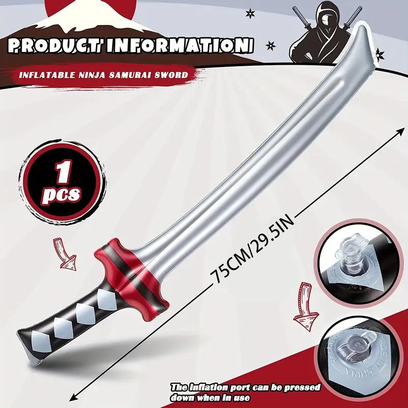 Inflatable Ninja Samurai Sword Toy, 75cm Kids Party Costume Props for Ninja Themed Parties