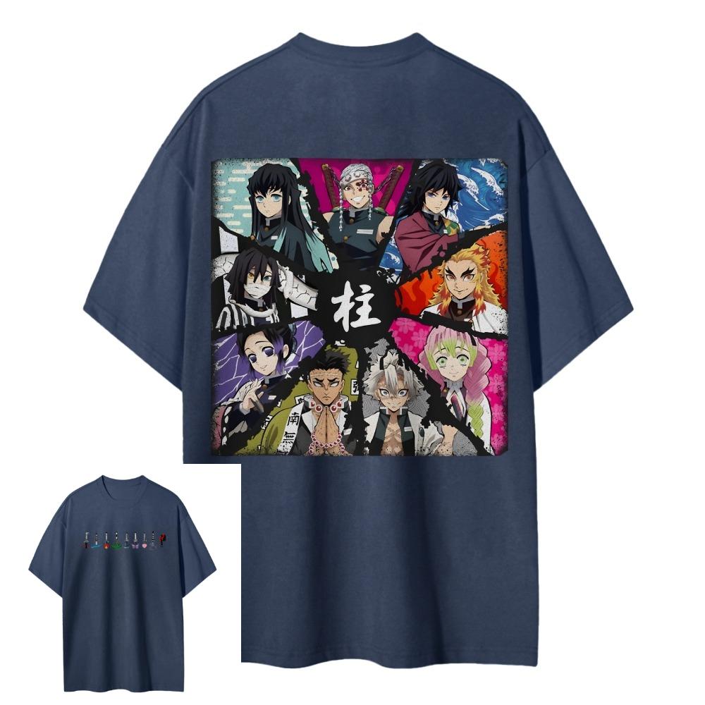 Anime T Shirt Unisex Women Demon Slayer Hashira Cotton Short Sleeve Oversized Streetwear 2026 Summer Casual Tops Unisexga Graphic Tee