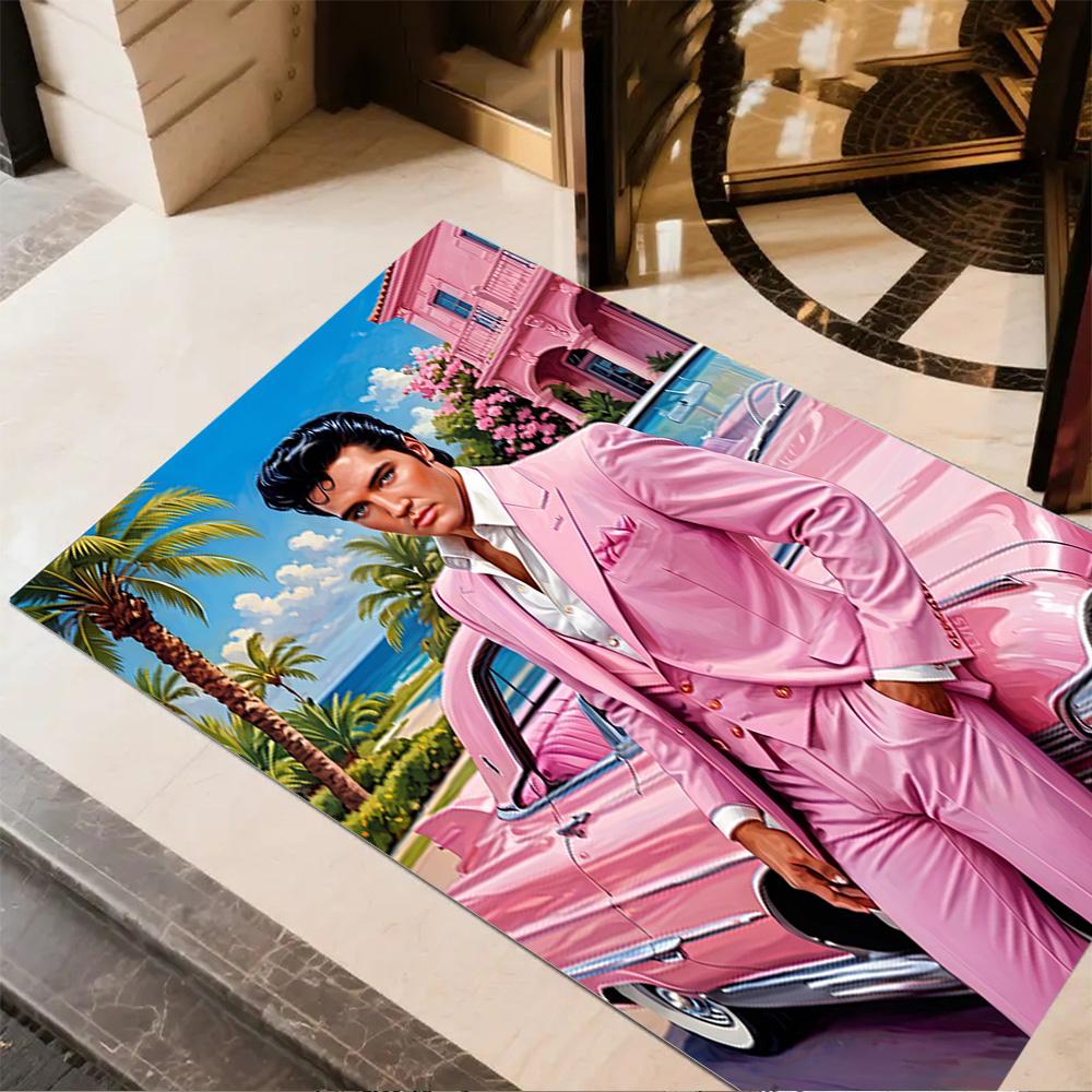 Elvis Presley Live Performance Floor Mat Suitable for Living Rooms Dining Room Study room Foyer Antislip Carpet Decorate Offices