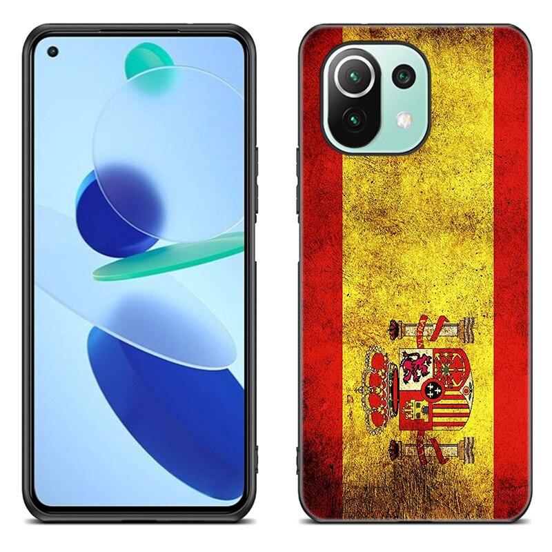 Spain Coat of Arms Flag Case For Xiaomi Mi 11 Lite NE 11i 10T 11T Pro A2 A3 Lite POCO F3 M3 M4 C31 X3 Pro NFC GT Black Cover
