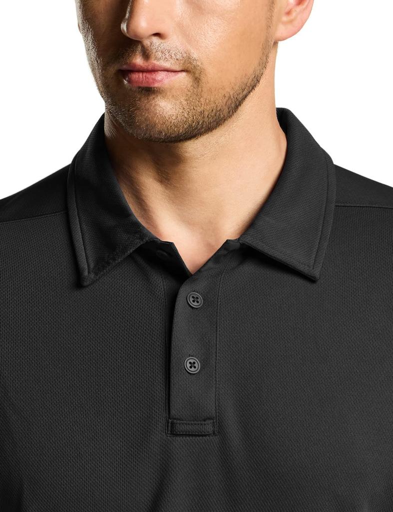 CQR Long Sleeve Polo and Perfect for and Everyday Plus Sizes Men's Shirt, Moisture-Wicking, Quick-Drying, Breathable, Golf, Work, Tactical, Sports,