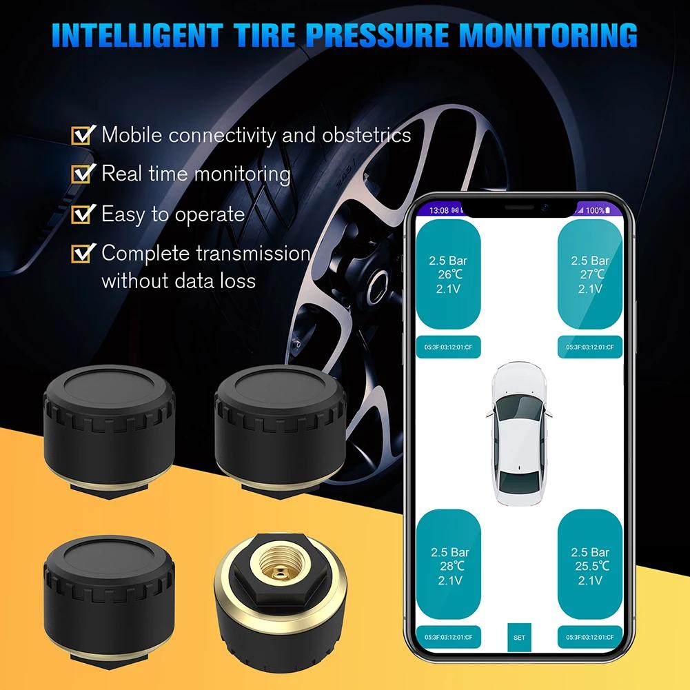 

Bluetooth TPMS Датчик Система контроля давления в шинах автомобиля Датчики внешние Для мобильного телефона IOS Android Аварийный сигнал давления в шинах