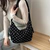 Versatile Polka Dot Shoulder Bags Large Capacity Adjustable Strap Crossbody Bags Bow Underarm Bags
