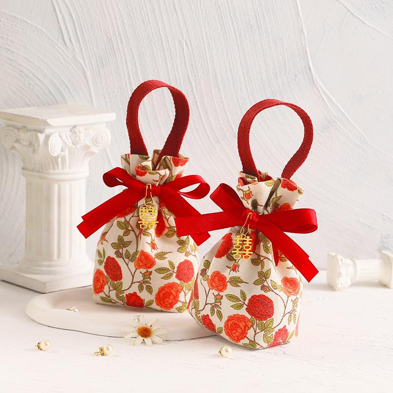 10pcs Wedding Candy Bags Gifts Packaging Boxes Wrapping Pouch Handheld Gift Bag Candy Bag Wedding Party Event Festive Supplies