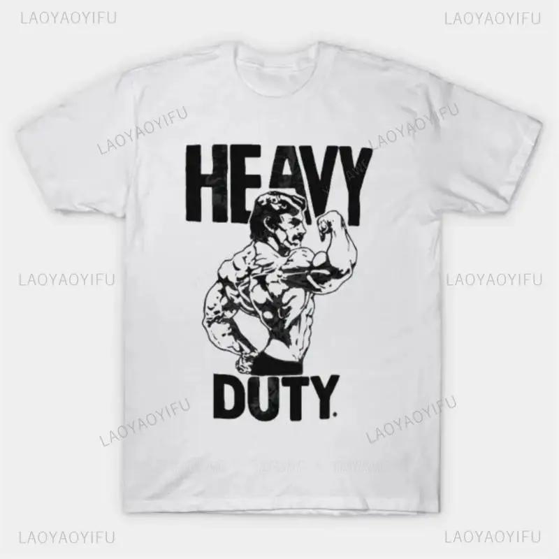 

Mike Mentzer Heavy duty print logo pattern Fashion trend Street wear mens and womens allpurpose shortsleeved Tshirt S