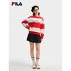 FILA Women's 2026 Spring Wide Stripe Colorblock Knit Pullover