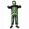 New Children's Horror Luminous Skeleton Clothes Classic Halloween Skeleton Character Dress Up Show Costume