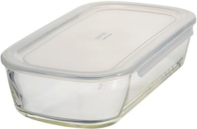 (Hario) BUONO Kitchen KSTL-140-TW Clear Heat-Resistant Glass Storage Container, 1400ml, Square, Made In Japan
