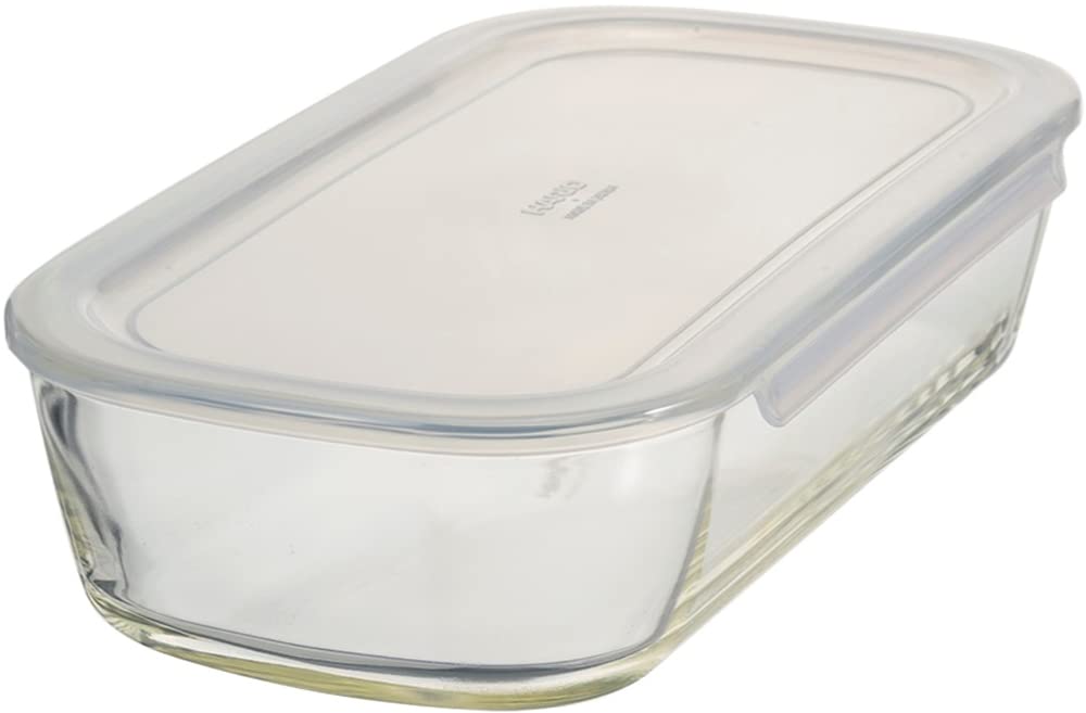 Hario (Hario) BUONO Kitchen KSTL-140-TW Clear Heat-Resistant Glass Storage Container, 1400ml, Square, Made In Japan