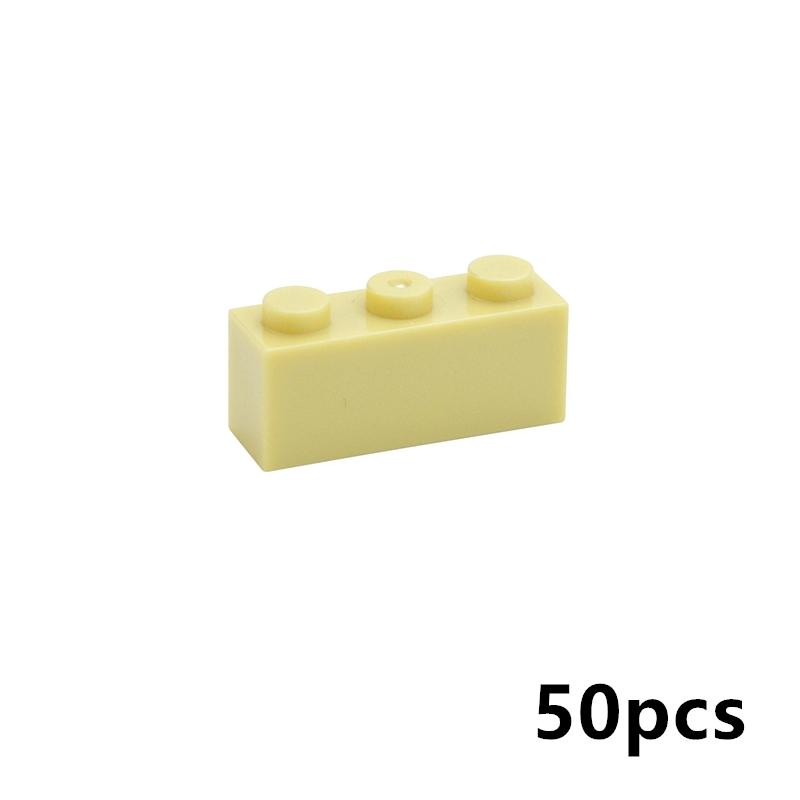 

50PCS DIY Building Blocks 1*3 Dots Thick Figures Bricks 1x3 Dots Educational Creative Size Compatible With 3622 Toy for Children