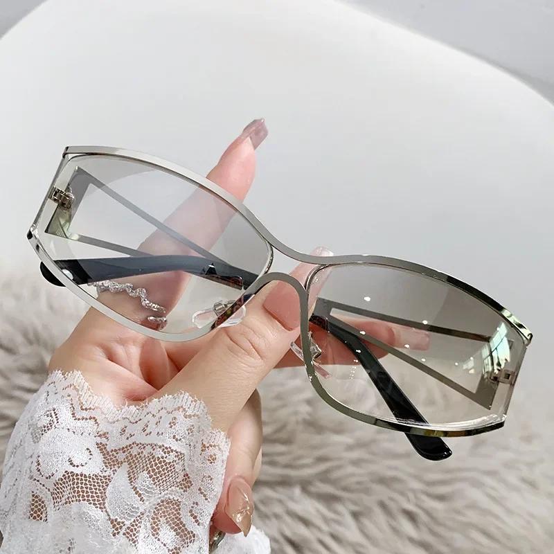 

Outdoor Gradient Square Sunglasses Women Men Unisex Simple Sun Glasses Mirror Silver Colors Designer Brand Fashion Other
