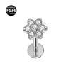 Titanium Alloy Zirconia Flower Labret Lip & Ear Stud