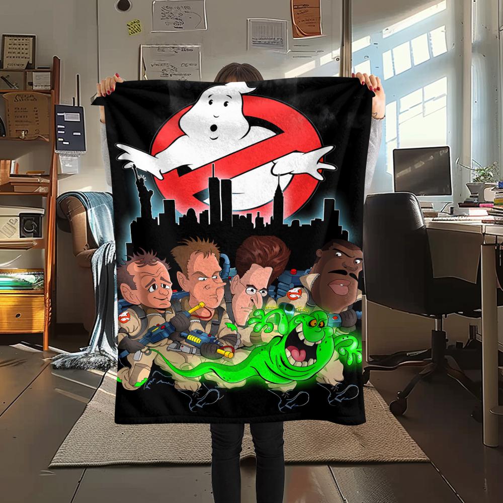 1 STuks Ghostbusters Print Flanellen Deken, Hoge Kwaliteit, Alle Seizoenen, Woondecoratie, Warmte en Comfort, Perfect voor Kerstcadeaus