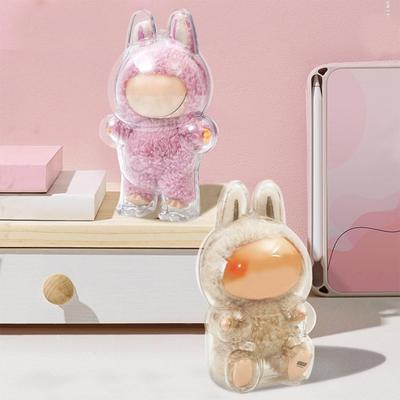 1/2 st Genomskinliga Figurdisplayfodral med Nyckelring Hög Hållbarhet Transparent Portabel Dammtät Mini Docka Skyddskåpor